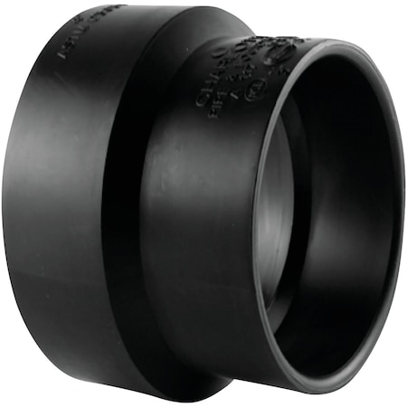 Charlotte Pipe And Foundry 4 In. x 3 In. Sewer Hub x Sch 40 Hub Sewer Pipe Adapter ABS Coupling ABS 00117  0600HA